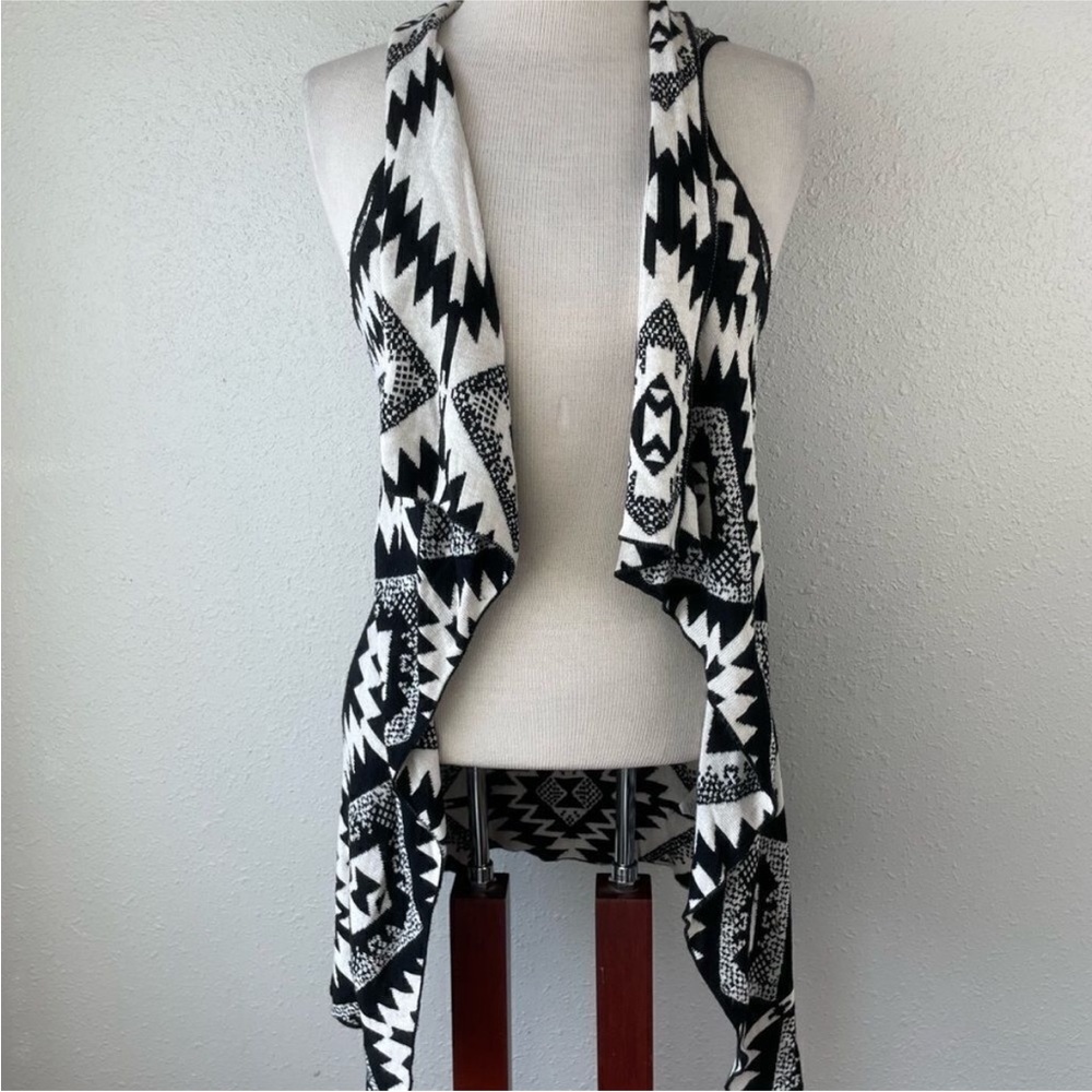 Timing Aztec Waterfall Cardigan Knit Vest